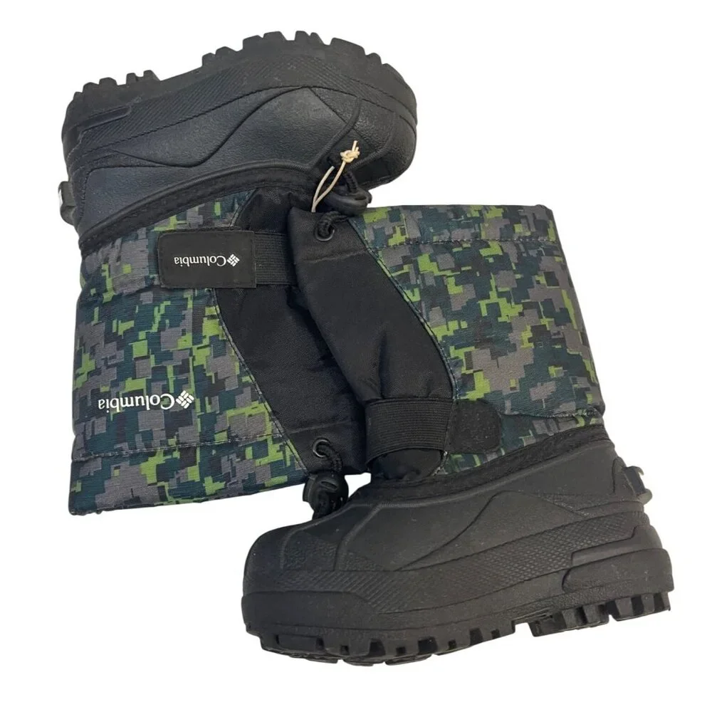 Columbia Powderbug Camo Snow Boots Boys Size 8 Little Kids